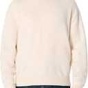  Men's Relaxed-Fit Cotton Blend Textured Crewneck Pullover Sweater, Oatmeal Heather, Medium