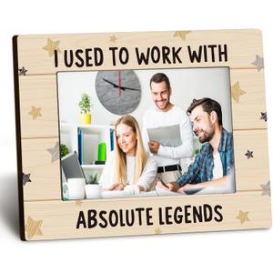 Retirement Picture Frame 8x10, Retirement Gifts for Women Men Coworkers, Retirement Photo Frame, I Used to Work with Absolute Legends Picture Photo Frames 5x7 for Desk Decor (brown-4)