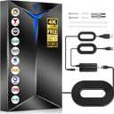 2026 Upgraded TV Antenna Indoor, 3500+ Miles Long Range Reception for Local Channels, Digital HDTV Antenna with Amplifier for Smart TV - Supports 8K 4K 1080P HD, Easy Setup with 26ft Cable
