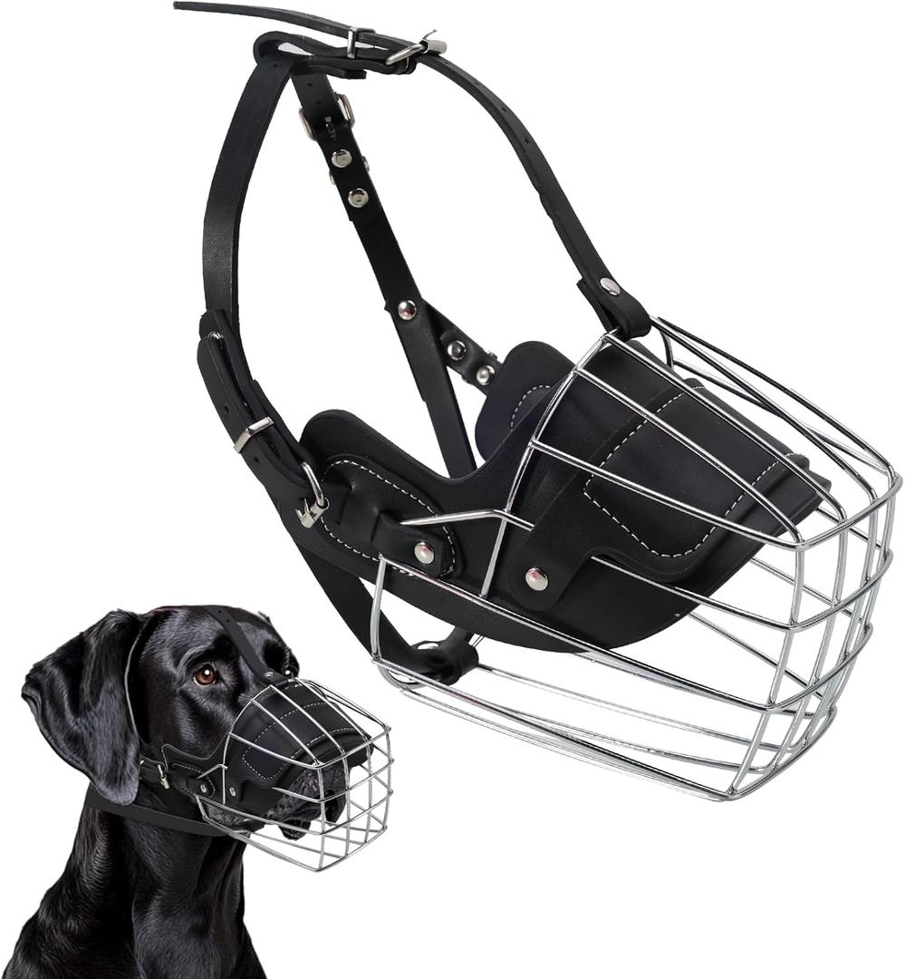 Extra Large Metal Basket Dog Muzzle for Great Dane, Cage Muzzle to Stop Barking & Prevent Biting for Large Dogs Rottweiler, Cane Corso, German Shepherd, Mastiff, Labrador