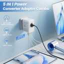 Converter for European Travel, 220v to 110v Voltage Converter with AC Socket, 2 USB C & 2 USB A Ports