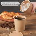 JOLLY PARTY 50pack 16oz Paper Soup Containers with Lids, Disposable Paper Food Cups, Ice Cream Cups, Food Storage with Lids, Microwavable and freezer safe, Suitable for Christmas Thanksgiving (Brown)
