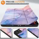 for M3/M2 iPad Air 11 inch 2025 2024 Case/iPad Air 5th & 4th Gen 2022 2020 Cover, Shockproof Tablet Case with Trifold Stand & Pencil Holder & Auto Sleep/Wake, Abstract Marble