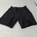 roswear Women's Stretchy Wide Leg High Waisted Frayed Hem Long Jean Shorts (Large, Black)