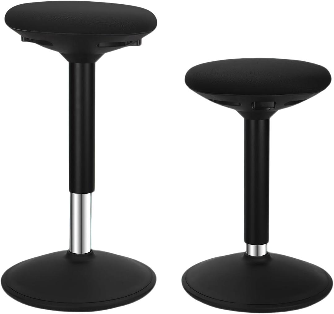 Standing Desk Balance Wobble Stools, Height Adjustable 22-32 Inch for Office and Classroom, Anti-Fatigue Standing Chairs, Ergonomic Stools with Anti-Slip Round Bottom, Black
