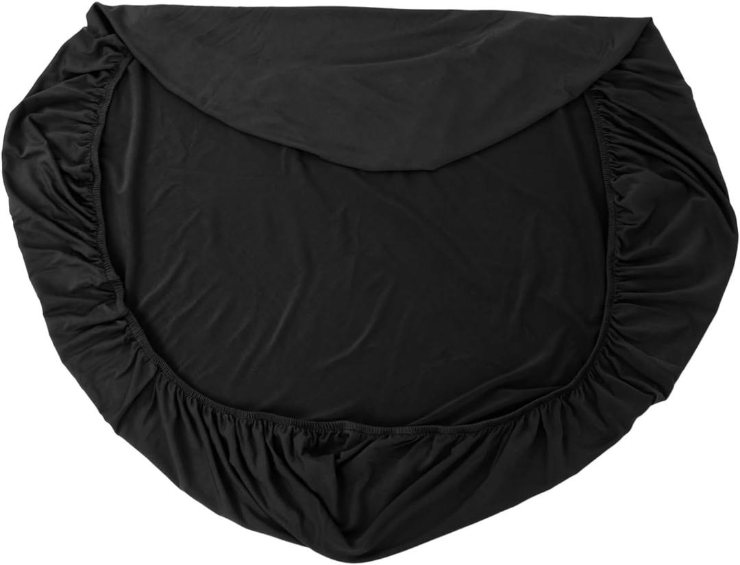 ABOOFAN Square Elastic Table Cover for Card Tables Versatile Outdoor and Indoor Use Stretchable Vintage Tablecloth and Farmhouse Decor Easy Setup and (Black)