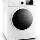 Midea 24 Inch Washer and Dryer Combo, All in One Washer and Dryer 2.7 cu.ft 26lbs, Ventless Washing Machine, Steam Care, Overnight Dry, 1400 RPM, 16 Cycles Front Load Washer, Full-Automatic, White