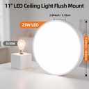 11" Flush Mount Led Ceiling Light, White Close to Ceiling Light Fixtures, Dimmable Round Led Ceiling Lighting 5 Color Selectable 2700K-5000K, 23W Ceiling Light Flat for Kitchen Bedroom Hallway, 1 Pack
