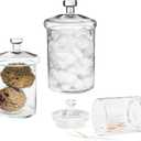 MyGift Decorative Clear Glass Cylinder Apothecary Storage Jars with Lids, Set of 3
