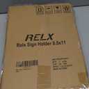 Relx Sign Holder Stand 8.5x11 inch - Adjustable Floor Standing Sign Holder - Signage Stand with Snap-Open Frame Display for Malls,Schools,Restaurants (black)