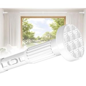 Tension Curtain Rod 41-87 In Heavy Duty-White Extra Long Curtain Rod No Drilling For Window, Adjustable Tension Rod Diameter 1.26in Outdoor Curtain Rods For Patio One-Pull Lock