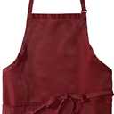 Uncommon Threads Unisex Adjustable 3 Pocket Restaurant Bib Apron (Red, XS)