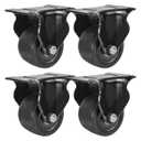 FactorDuty 3 inch Heavy Duty Polyurethane Caster Wheels Rigid Fixed None Swivel Industrial Grade Solid Low Profile Smooth and Silent 3000LB Capacity Pack of 4