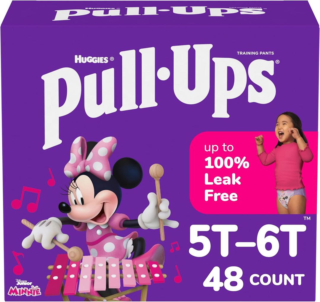 Pull-Ups Girls' Potty Training Pants, Size 5T-6T Training Underwear (50+ lbs), 48 Count