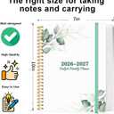 2026-2027 Daily & Monthly Planner Calendar - Daily Planner Calendar One Page Per Day from July 2026 to June 2027, Flexible Cover, 7" x 10", Storage Pocket, Green Leaf
