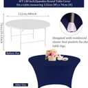 Fivenl 4 Pack 4FT Round Spandex Tablecloth 48 Inch Stretchable Table Cover Washable and Wrinkle Resistant Fitted Round Table Cloth for Wedding, Banquet, Birthday, Party, Restaurant (Navy Blue)