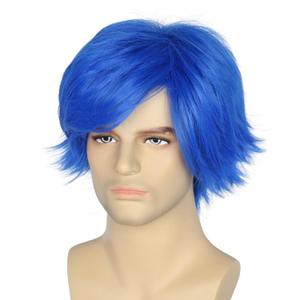 Miss U Hair Men Short Straight Blue Wig Layered Cosplay Anime Wig