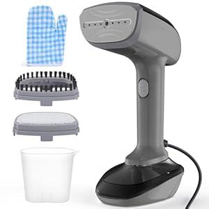 Powerful Handheld Fabric Steamer - 1800W With Fast Ceramic Heat-Up Plate, 2-in-1 Ironing & Wrinkle Remover, Steam Nozzle, Lint Brush - Gray, For US 120V Only
