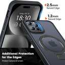 Magnetic Case for iPhone 15 Pro, with Invisible Ring Stand, Military Drop Protection, Shockproof Anti-Fingerprint Matte Protective Cover for iPhone 15 Pro, Black