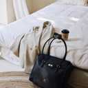LOVEVOOK Laptop Bag for Women Soft Leather Work Bag, Office Shoulder Tote Purse Professional Briefcase with Flap Design