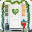 2 x St. Patrick's Day Decorations Wooden Shamrock Door Wreath for Front Door Welcome Sign, Farmhouse St. Patrick's Decor Hanging Sign Outdoor Indoor Shamrock Clover Spring Wall Home Decor