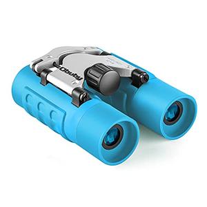 OBUBY Binoculars for Kids Best Gifts for 3-12 Years Boys Girls 8x21 High-Resolution Real Optics Mini Compact Binocular Toys Shockproof Folding Small Telescope for Bird Watching, Camping, Sky Blue
