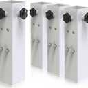 4 Pack Carbon Steel Dorm Bed Risers - 2.4" Diameter, Adjust Height 3.2", 5.1" (Fit for Bed Leg 1.5-2.3")