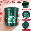 Ainibar 24 Pack Christmas Party Cups - 16oz Red, Green & White Stadium Cups with 24 Paper Straws, Festive Designs for Holiday Celebrations