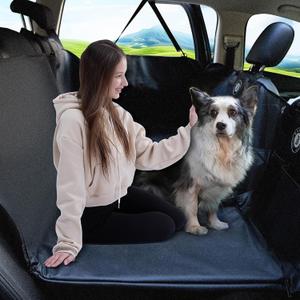 Back Seat Extender for Dogs | Waterproof, Anti-Scratch, PU Leather Cover | Hard Bottom Holds 400 lbs | Dog Hammock for Car | Pet Backseat Protector | Large Space | Dog Travel Bed for Car & SUV