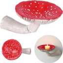 Kunyeah Mushroom Hanging Shelf,Wall Floating Shelf Mushroom Shaped Resin Hanging Ornaments Home Decor Wall Storage Shelves for Bedroom, Living Room, Bathroom (Large)