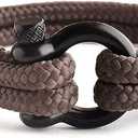 3 Mover Mens Rope Bracelet - Stainless Steel Black&Silver Shackle, Extremely Durable and Scratch Resistant Waterproof Paracord, Handmade, Nautical Wristband for Men And 1 PARACORD BRACELET - ROYAL BLUE / BLACK 9"