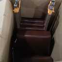 FDW Dining Chairs Set of 4,Dining Room Chairs,Side PU Cushion Chairs with Waterproof Surface and Wood Legs,for Kitchen Restaurant and Living Room,Leather Brown