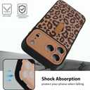 KANGHAR Compatible with iPhone 17 Pro Case Brown Leopard Print Pattern Cute Cheetah Wristband Stand Phone Cover for Women Girls Men Shockproof Slim Protective Cover 17 Pro 6.1 Inch