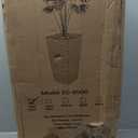 Heavy Duty Tall Planters for Outdoor Plants, Indoor Grande Plant Pots, Boxes, Trees, Flower Pots, 2-Piece Set, 27.5”, Modern Design, Built-in Drainage, Front Porch Decor, Dark Grey