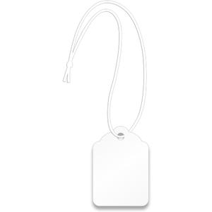 SmartSign (Pack of 1000) 1.25 x 0.875 inch Blank White Merchandise Tags with Pre-Strung Loop Strings, Size #3, 12pt Thick Cardstock Tags