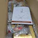 Modern Semi-Flush Mount Ceiling Light with 6 Opal Glass Shades, 39" Gold Sputnik Chandelier,Mid-Century Vintage Style, Ideal for Living Room, Dining Room, Bedroom, Cafe & Hotel