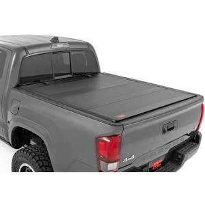 Rough Country Hard Flip-Up Tri-Fold Tonneau Cover for Toyota Tacama (2005-2015)  Low Profile Aluminum Truck Bed Cover