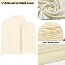 Set of 3 Arch Backdrop Cover Spandex Fitted Wedding Arch Covers,Round Top Double-Sided Chiara Arch Covers for Party Wedding Birthday Ceremony Event Banquet Decoration(6ft,6.6ft,7.2ft Beige)