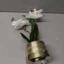 Oairse White Orchids Artificial Flowers in Gold Pot Faux Phaleanopsis Orchid Bonsia Fake Orchid Centerpiece for Dining Room