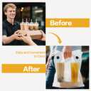 Cheardia 250 Pack Handle Drinking Poly Bags, Portable 2 Cup Plastic Packaging Drinking Bags Carrier Holder for Delivery Beverage, Coffee, Juice, Stores, 11.8 x 3 x 11 Inch - Clear