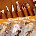 Wood Carving Kit, 24Pcs Wood Carving Tools with Storage Bag, Wood Whittling Knife Kit with 4pcs Templates & 6pcs Basswood Blocks for DIY Beginners