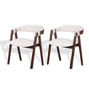 Amazon.com - CONSDAN Dining Chairs Set of 2, Solid Wood Frame, Sturdy Construction, Ergonomic Design, Plush Faux Sherpa Cushions, Faux Leather Covered Back - Tables