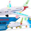 Toysery Airplane Toys for Kids, Bump and Go Action, Toddler Toy Plane with LED Flashing Lights and Sounds. Ideal for Boys & Girls 3-12 Years Old (Airbus A380)