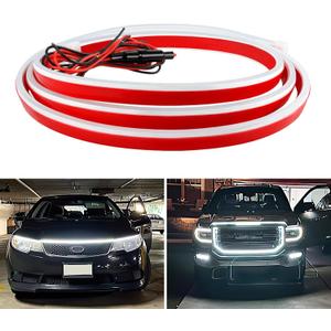 DREAMIZER 94" Inch Dynamic Scan Start Up Car LED Under Hood Light Strip Glow Daytime Running Light(White)