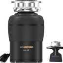 Garbage Disposal 3/4 HP for Kitchen sink Quiet with Stopper Power Cord, Easy install, Continuous Feed Food Waste Disposer Stainless Steel Grind 0.75 Horsepower AC Motor Unit (MAX-4)
