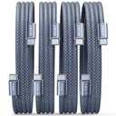 LISEN 240W for Apple USB C to USB C Charging Cable, 4-Packs [6.6/6.6/6.6/6.6FT] for Woven Charge Cable Type C Gifts for Men for Apple Devices iPhone 17 Air 16 Pro Max, iPad, MacBook Pro M5 M4 (Midnight)