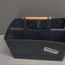 Portable Shower Caddy Basket with Compartments, Plastic Divided Cleaning Caddy Organizer Storage Tote with Handle for Bathroom, College, Dorm Room Essentials, Dark Gray