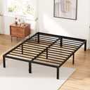 DUMOS Bed Frame - Full Size Metal Platform Bed Frames Mattress Foundation with Steel Slat Support, No Box Spring Needed, Storage Space Under Base, Easy Assembly, Black