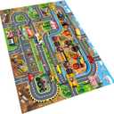 Oriate Kids Toy Dream Mat Monster Truck Activity Playmat, Multi Color Parent-Child Interaction Game Rug, Ideal Children's Educational Floor Mats for Monster Cars Construction Truck Toys 552-M