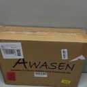 AWASEN Mid Century Modern Nightstand, Rattan Side Table with Drawer, Black Bedside Table with Storage and Solid Wood Legs for Living Room, Bedroom and Small Space (Black)